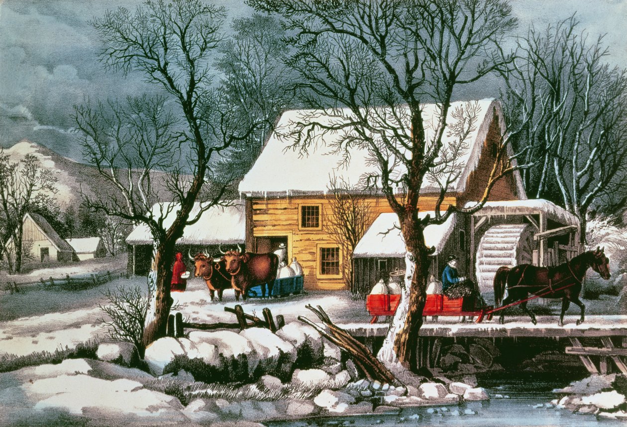 Frozen Up、1872（印刷） 作： N. and Ives、JM Currier