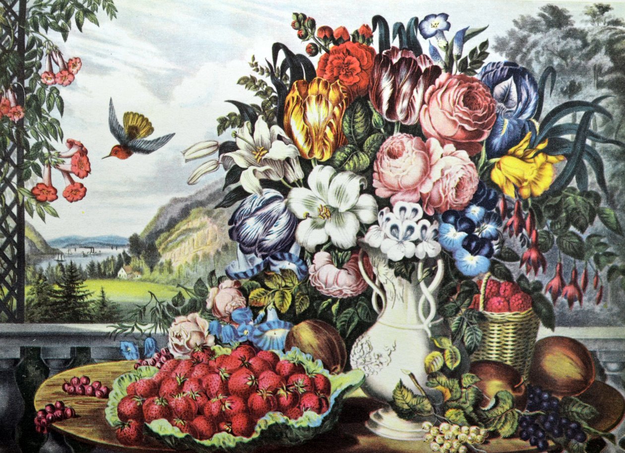 風景、果物、花 作： N. and Ives、JM Currier