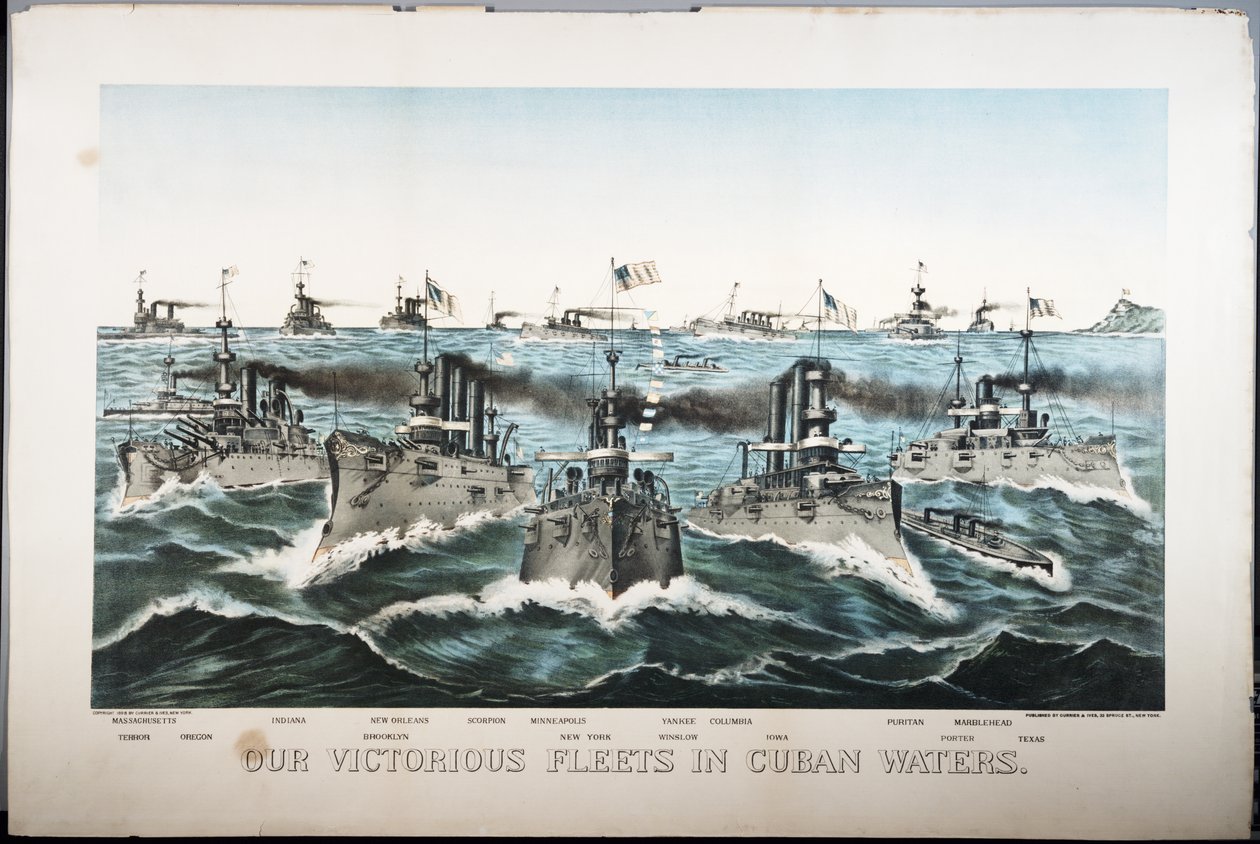 キューバ海域における勝利艦隊、1898年 作： N. and Ives、JM Currier