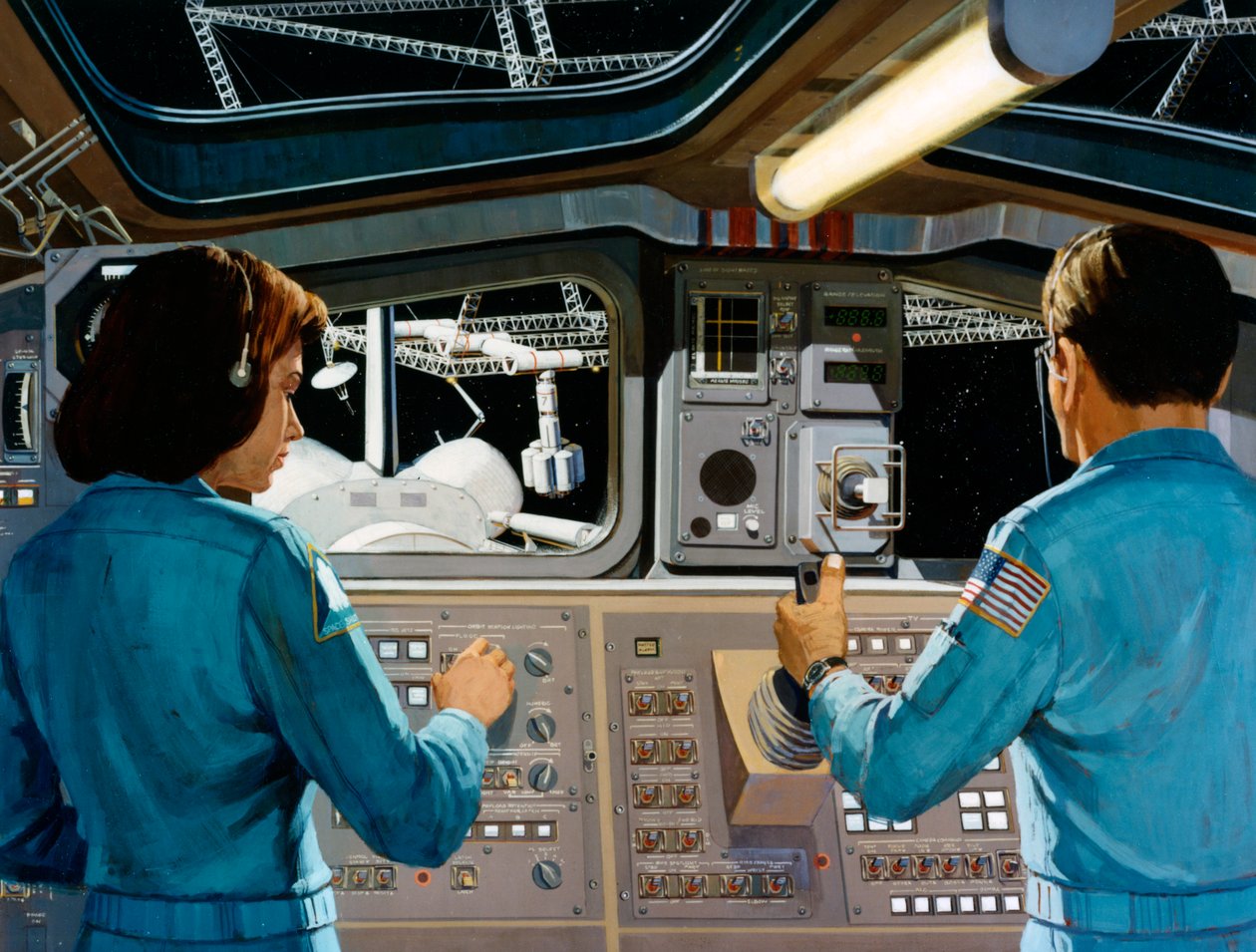 未来の宇宙ステーション、c1970の内部。 作： NASA画像