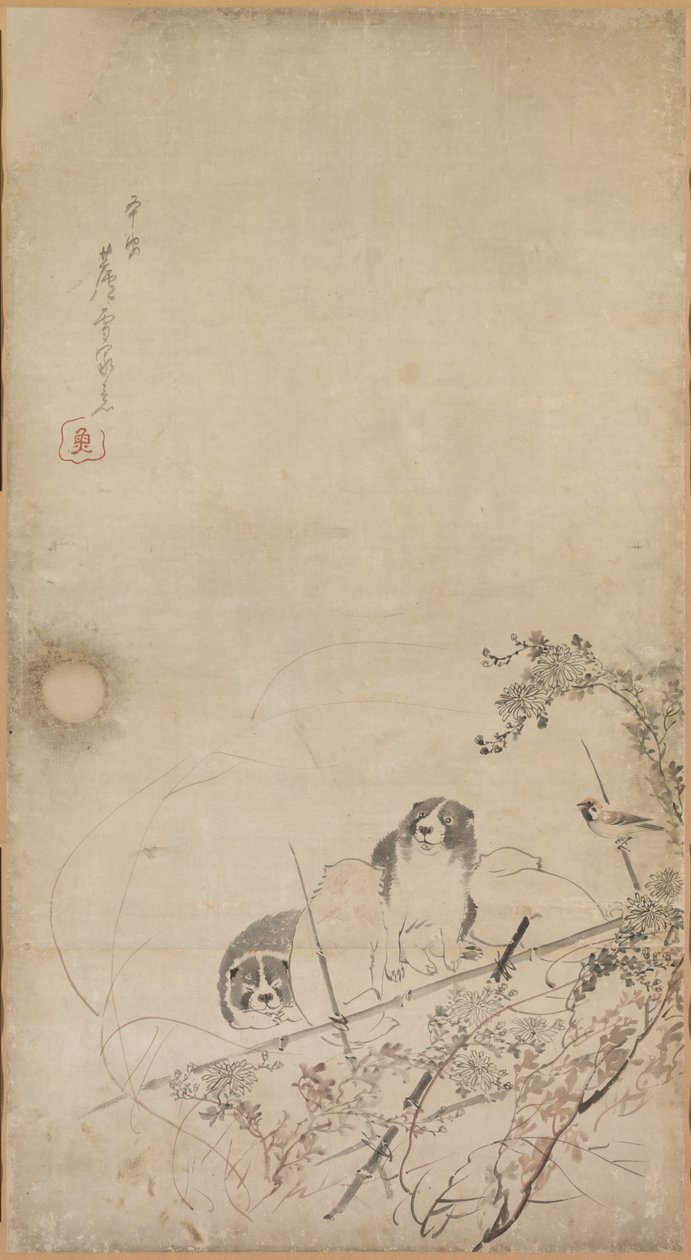 子犬、すずめ、菊 作： 長沢ロゼツ