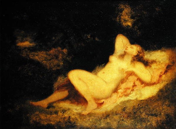 眠っているニンフ、1850-60年頃 作： Narcisse Virgile Diaz de laPeña