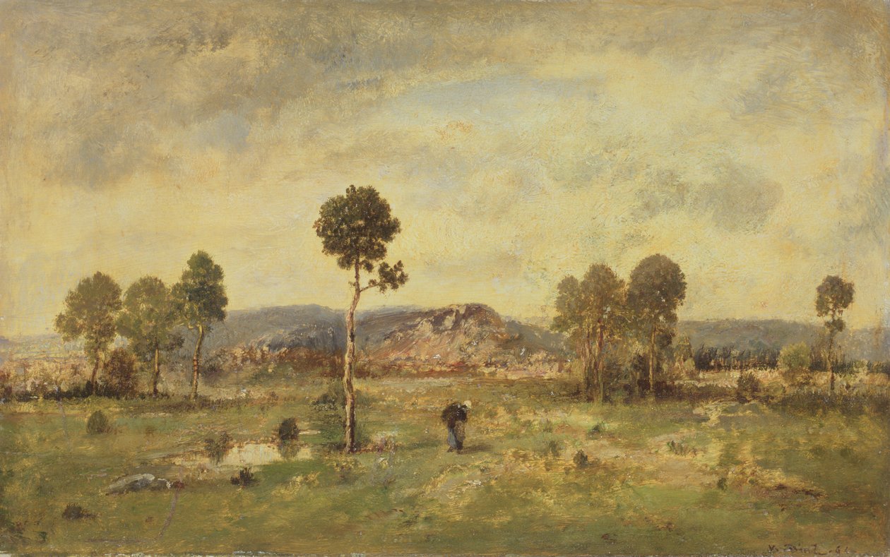 松の木のある風景、1864年 作： Narcisse Virgile Diaz de laPeña