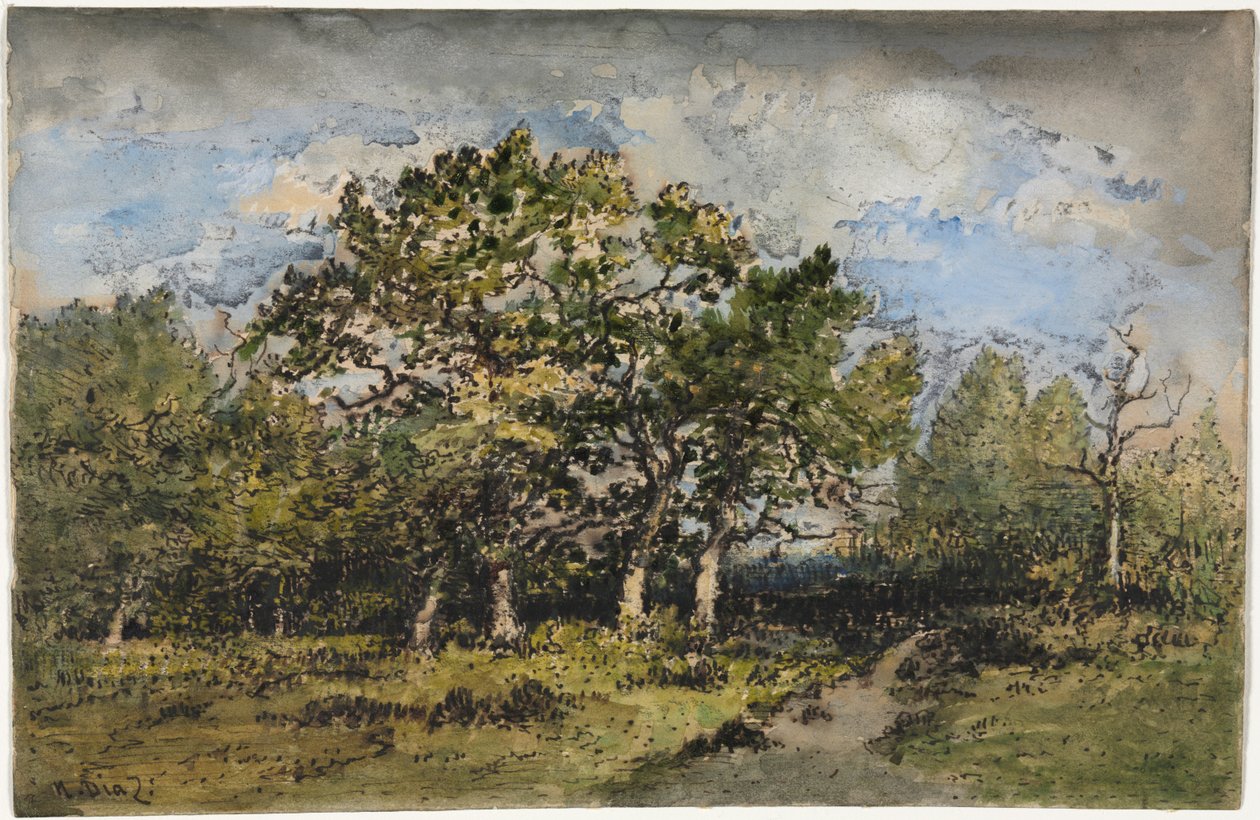 風景、c。 1860。 作： ナルシス・ディアス・デ・ラ・ペーニャ