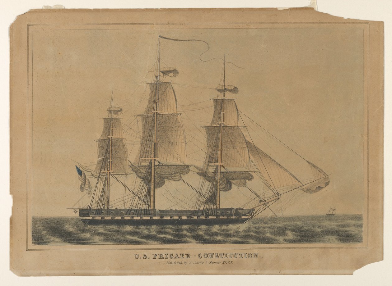米国フリゲート憲法、1838-46。、1838-46。 作： ナサニエル・キュリア