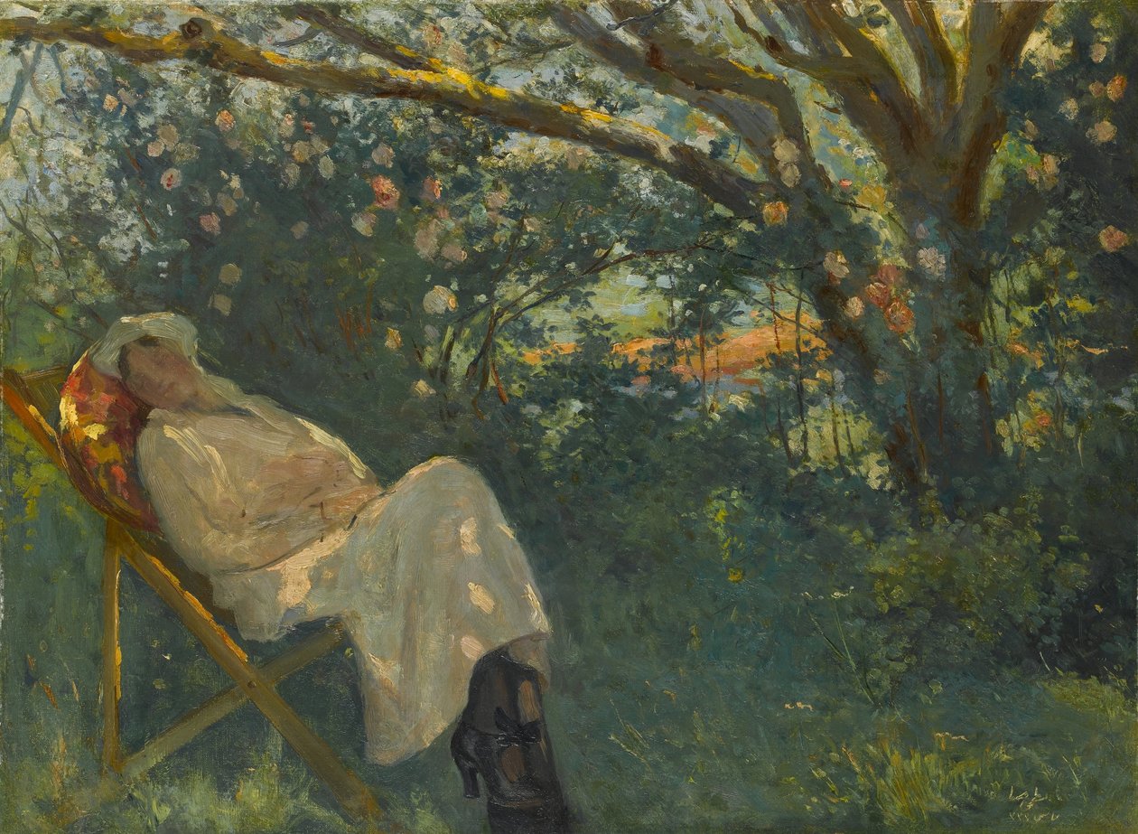 ezlongda Pembeli Kadn、長椅子のピンクの女性 作： ナズミ・ジヤ・ギュラン