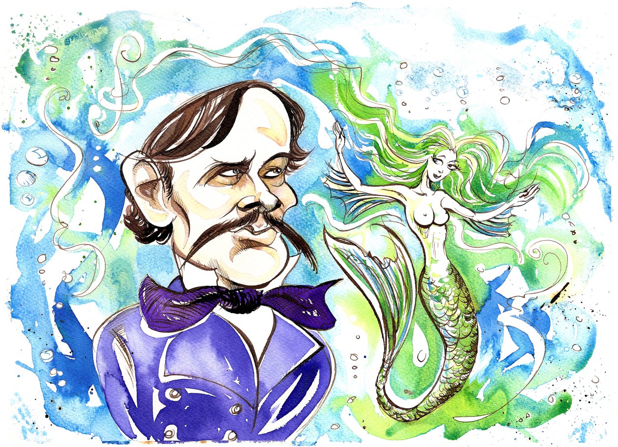 アレクサンドルダルゴミジスキー-ロシアの作曲家の似顔絵、オペラルサルカ（1855）のイラスト付き 作： ニール・オズボーン