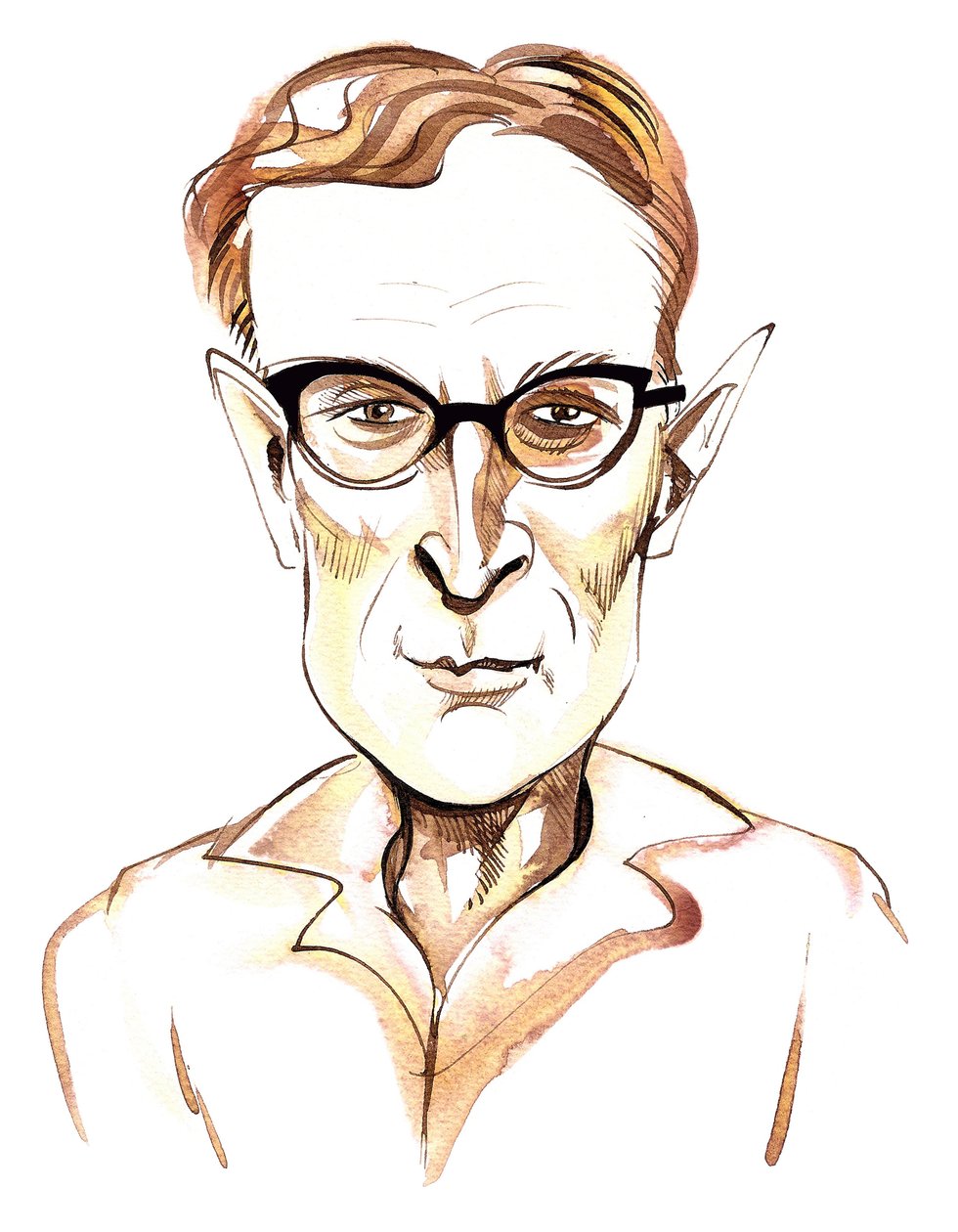 ダグラス・リルバーン（ニュージーランドの作曲家、1915-2001）風刺画 作： ニール・オズボーン
