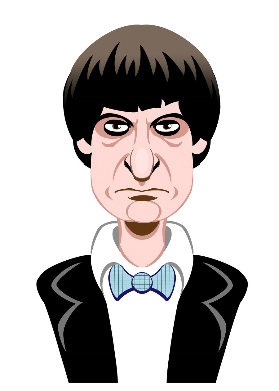 ドクター・フーとしてのパトリック・トロトン-似顔絵 作： ニール・オズボーン