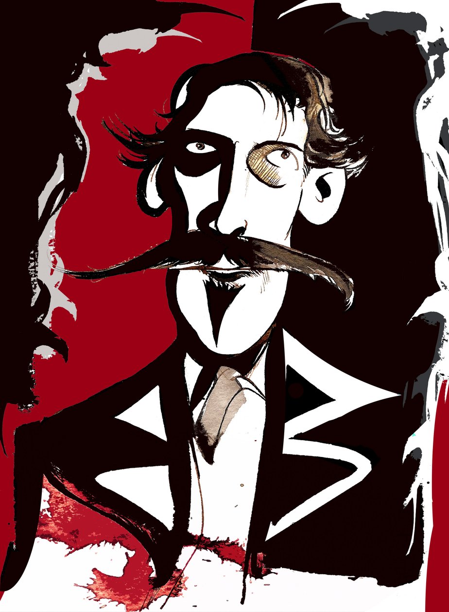 ロバート・ルイス・スティーブンソン-色の似顔絵 作： ニール・オズボーン