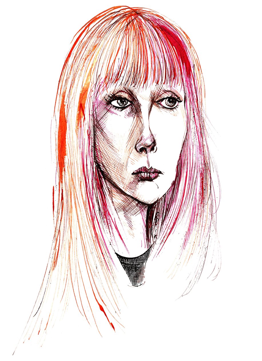Sylvie Guillem-カラーインクポートレート 作： ニール・オズボーン
