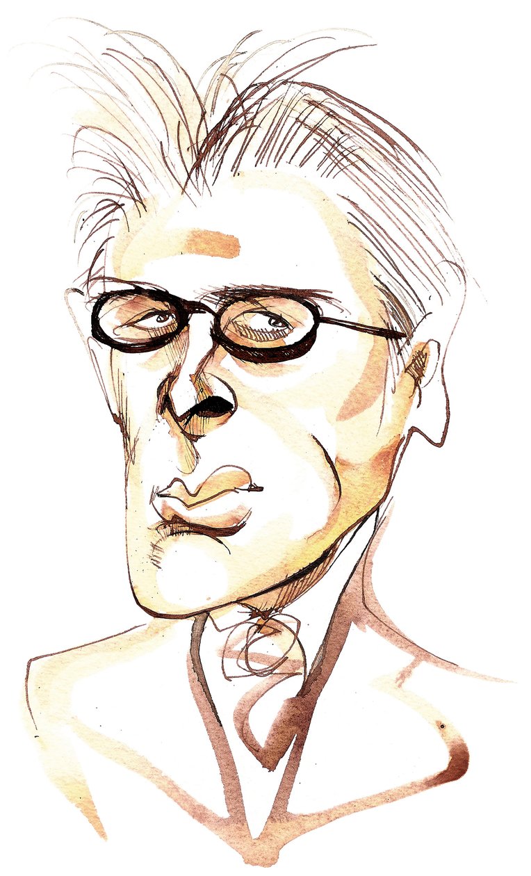 ウィリアムバトラーイェイツアイルランドの詩人および脚本家（1865-1939）。似顔絵 作： ニール・オズボーン