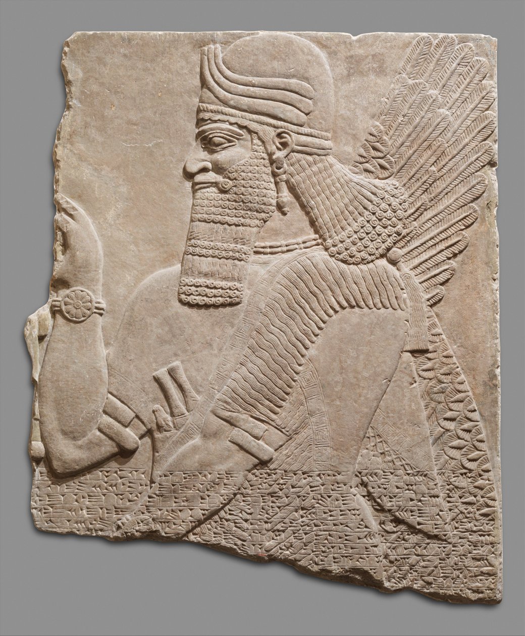 超自然的な形のレリーフパネル、c.883-59 BC（石膏アラバスター） 作： ネオアッシリア