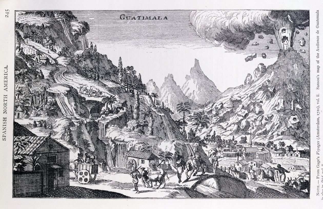 「グアテマラ」、スペイン北アメリカ、アムステルダムのゲージの航海、1720年 作： オランダの学校