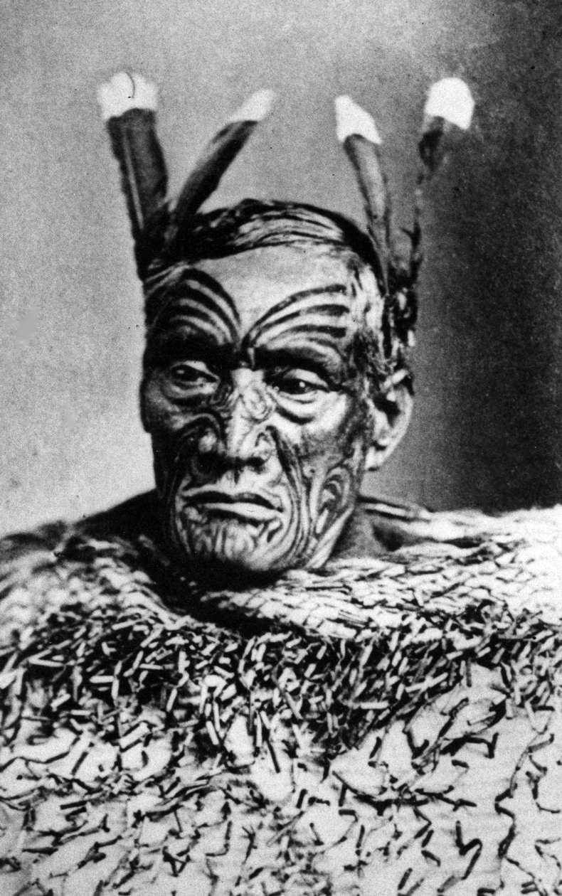 1880年以前のマオリ人の肖像 作： ニュージーランドの写真家