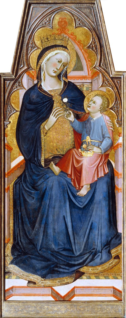 マドンナと子供、1387年（木の上のテンペラと金） 作： ニッコロ・ディ・ブオナッコルソ