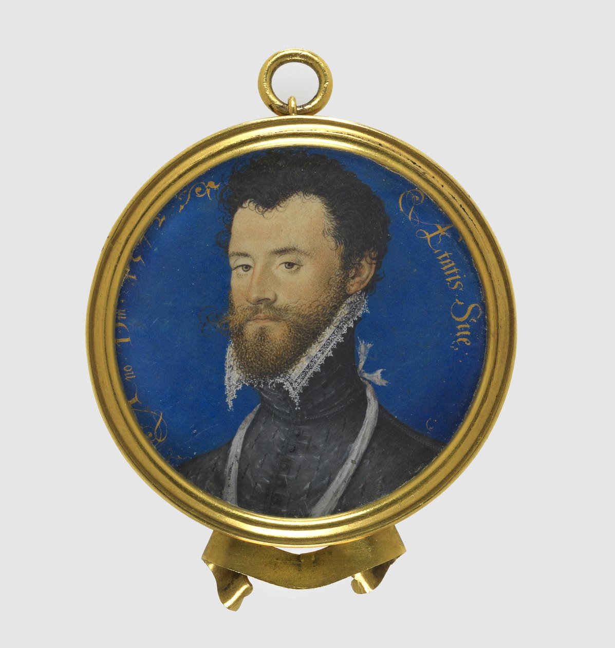 不明な男性の肖像画のミニチュア、1572年（ベラムのトイレ） 作： ニコラス・ヒリアード