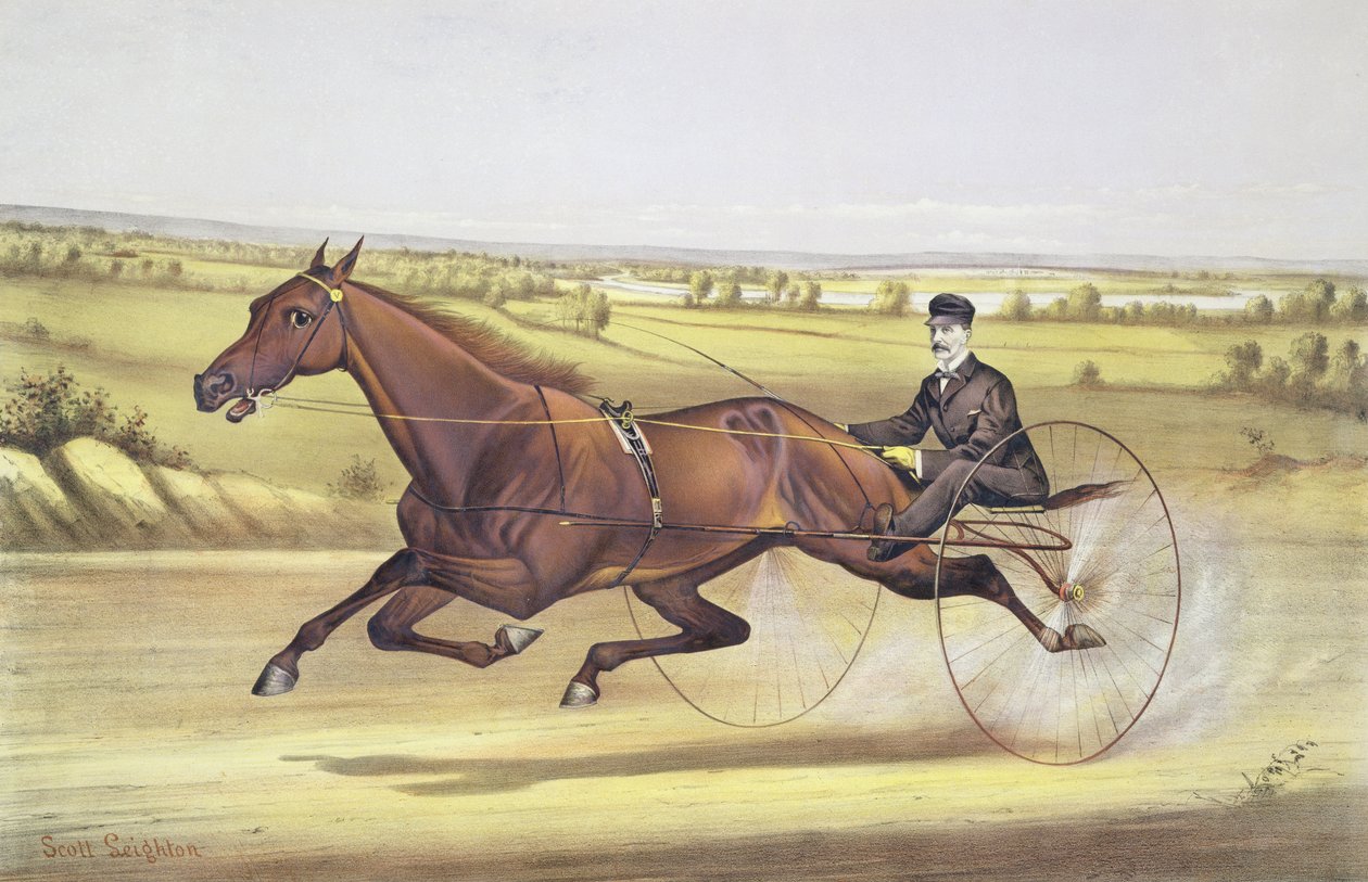 泥炭の女王、「モードS」、WWベア、パブによって駆動されます。 Currier and Ives、1880 作： ニコラス・ウィンフィールド・スコット・レイトン