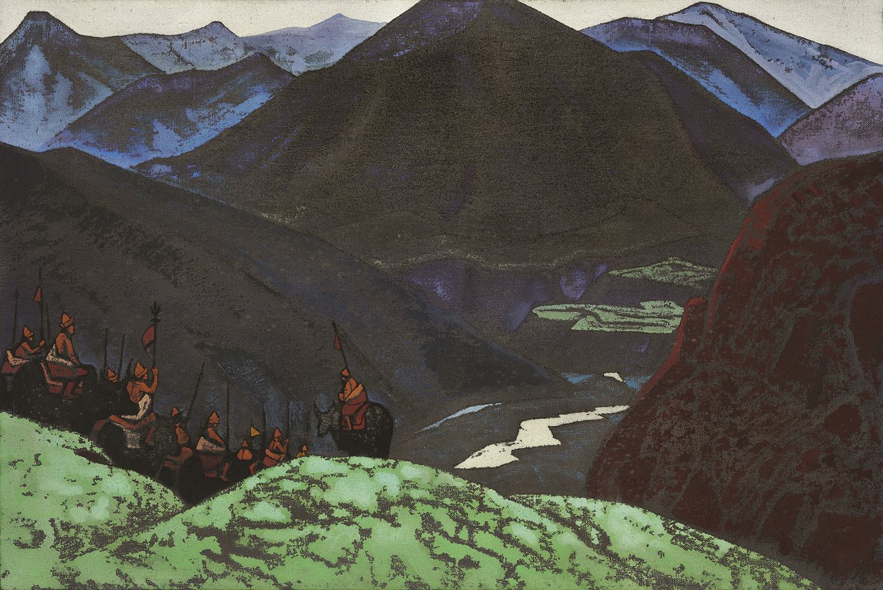 Gesar Khanのホスト、1931年 作： ニコラス・レーリッヒ
