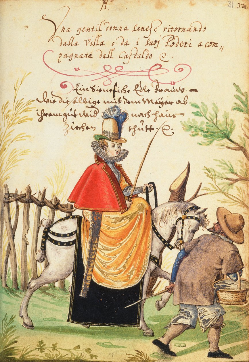 MS W.477 fol.31キッペルの「コスチュームブック」のイラスト、c.1588 作： ニクラス・キッペル