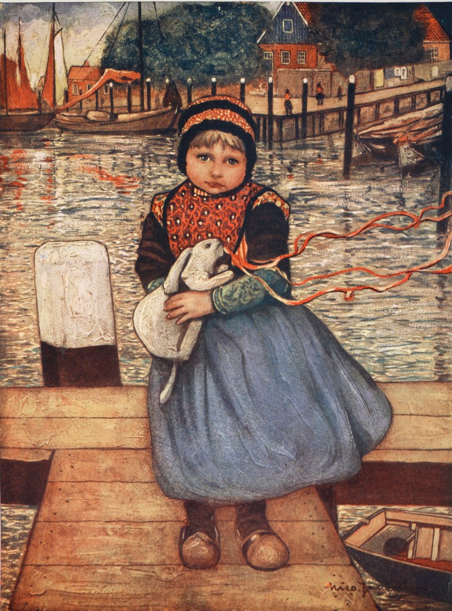 ウサギを持つ少女、1904 作： ニコ・ユングマン