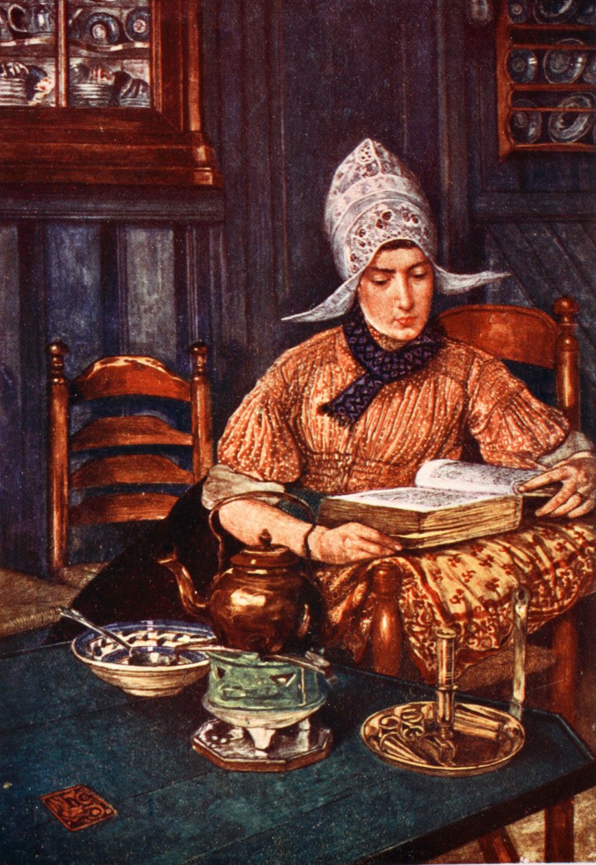 本を読む女性のいるインテリア 1904 作： ニコ・ユングマン