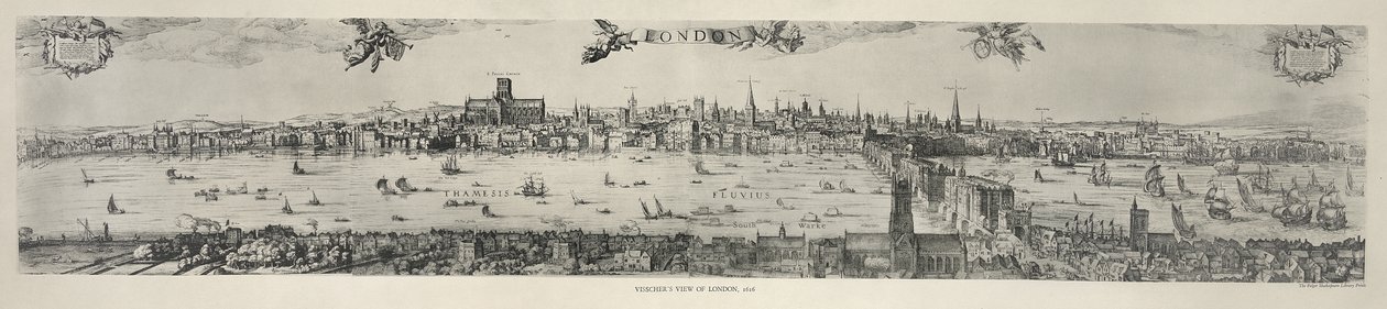 ロンドンのパノラマ、1616 作： ニコラス・ヤンス・フィッシャー