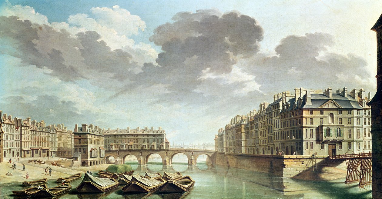 1757年のサンルイ島とマリー橋 作： ニコラス・ラゲネット