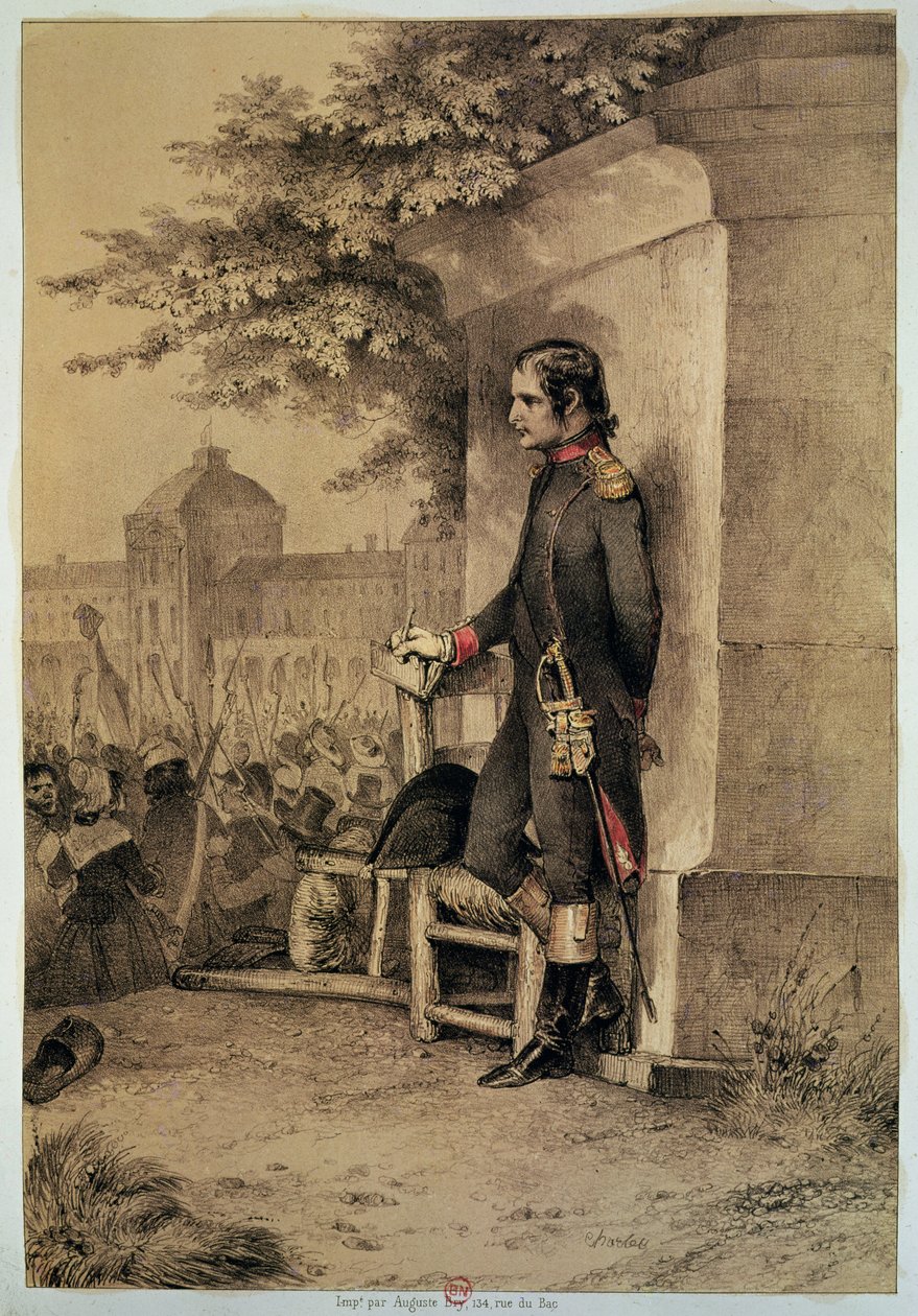1792年8月10日、チュイルリーの包囲戦でのナポレオン1世（1769-1821） 作： アレクサンドルガブリエル（後）デカンプ