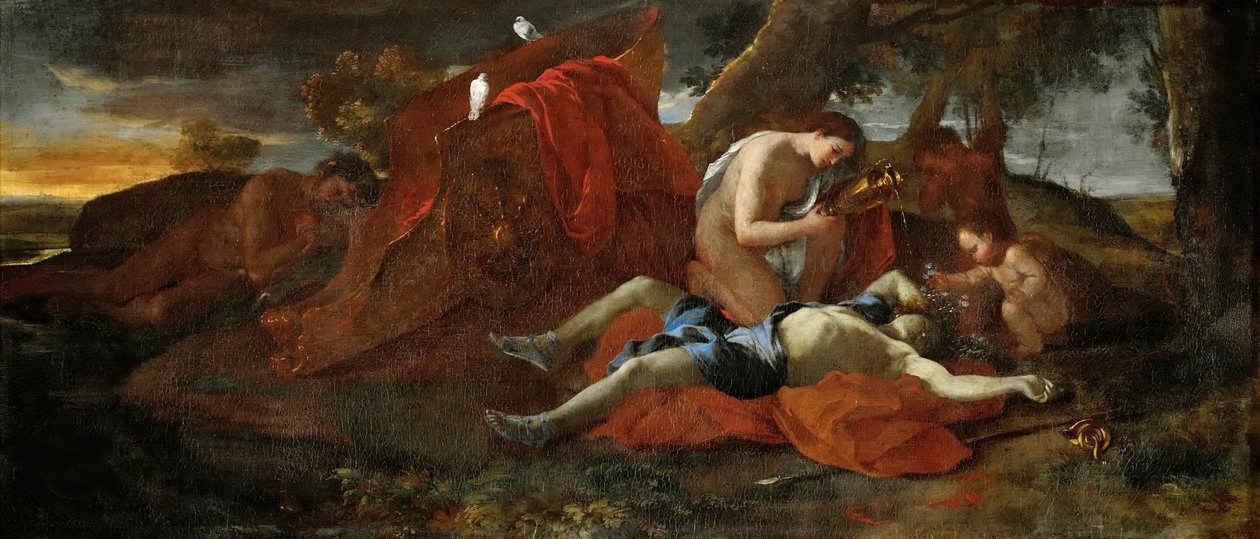ビーナスはアドニスを悼む、1626年. 作： ニコラス・プッサン