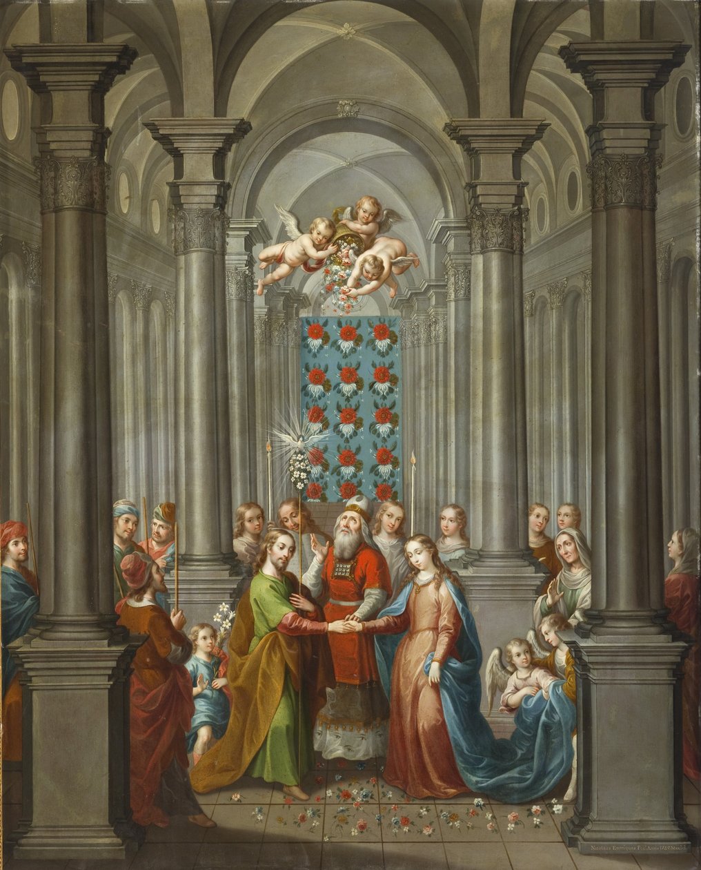 聖母の結婚（Desposorios de la Virgen）、1745（銅に油彩） 作： ニコラス・エンリケス