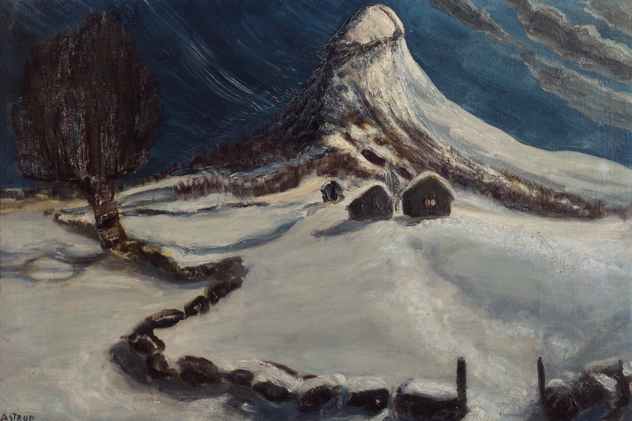 fjellstølenの冬の夜 作： ニコライ・アストラップ