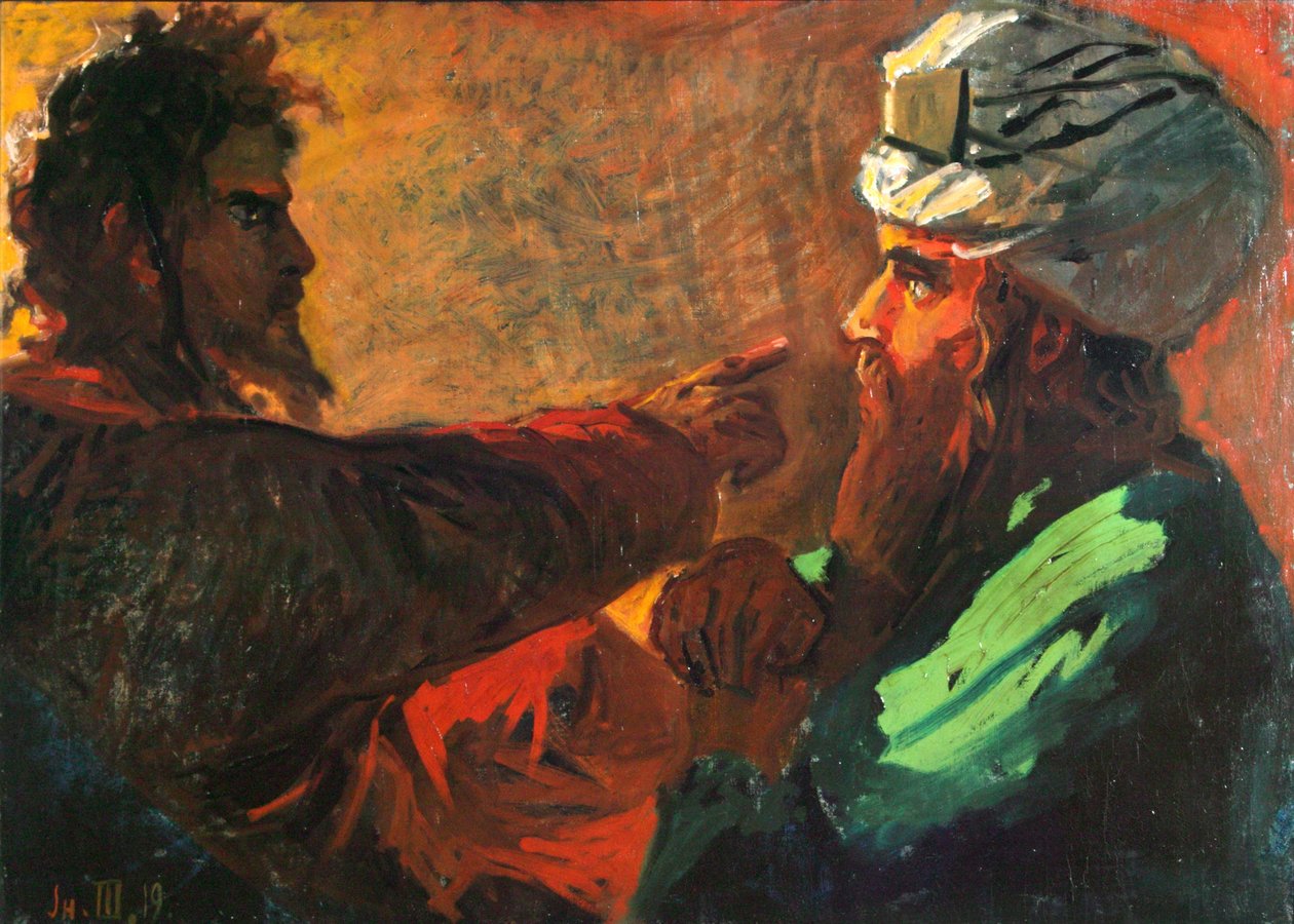キリストとニコデモ研究、1889 作： Nikolai Nikolayevich Ge
