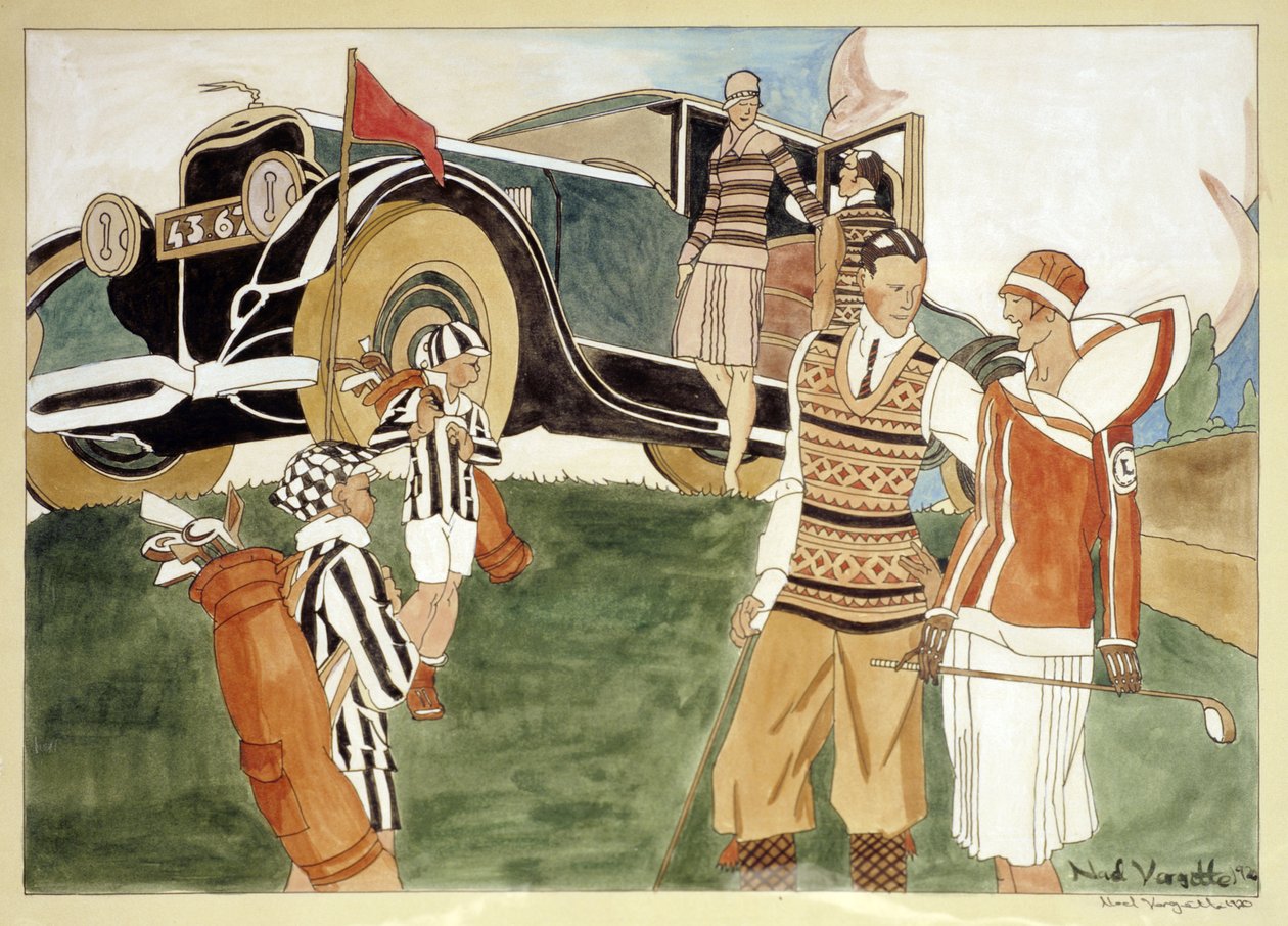 ファッションと自動車、1920 作： ノエル・バルゲッタ