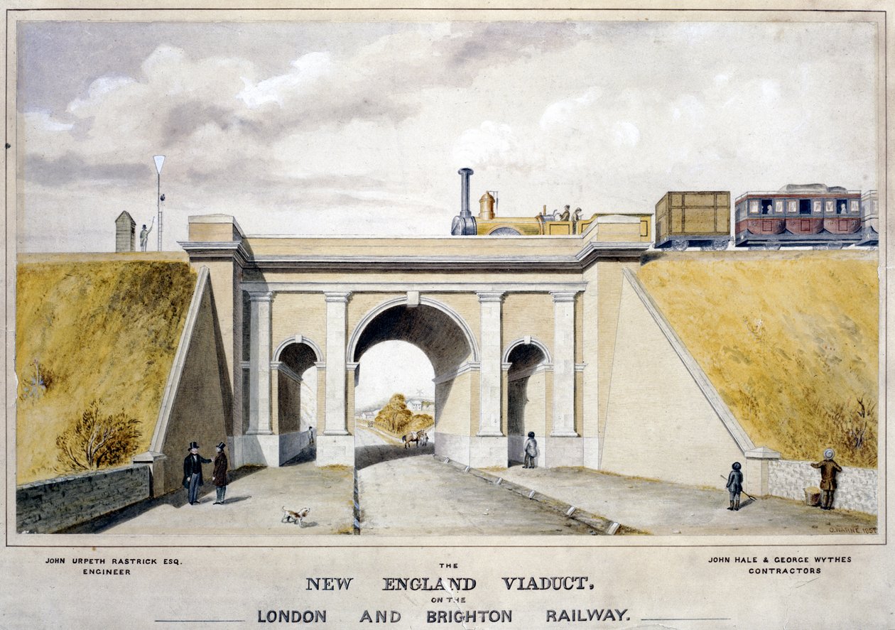ロンドン＆ブライトン鉄道のニューイングランド高架橋、1857 作： O.ウォーン
