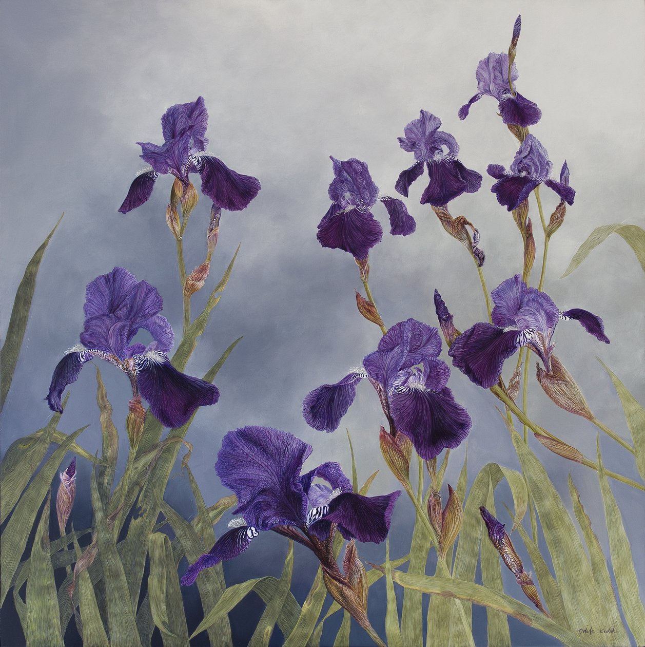 Iris hybrida, 2015（アクリル、ジェッソを塗った木） 作： オディール・キッド