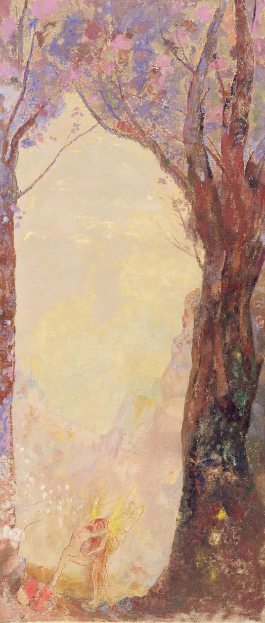 天使とのジェイコブレスリング、1905-10年頃 作： オディロン・ルドン