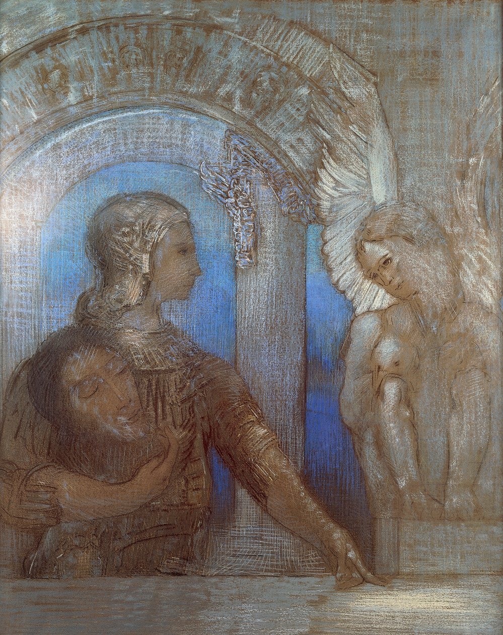 神秘の騎士、オディロン・ルドン（1840-1916）作 作： オディロン・ルドン