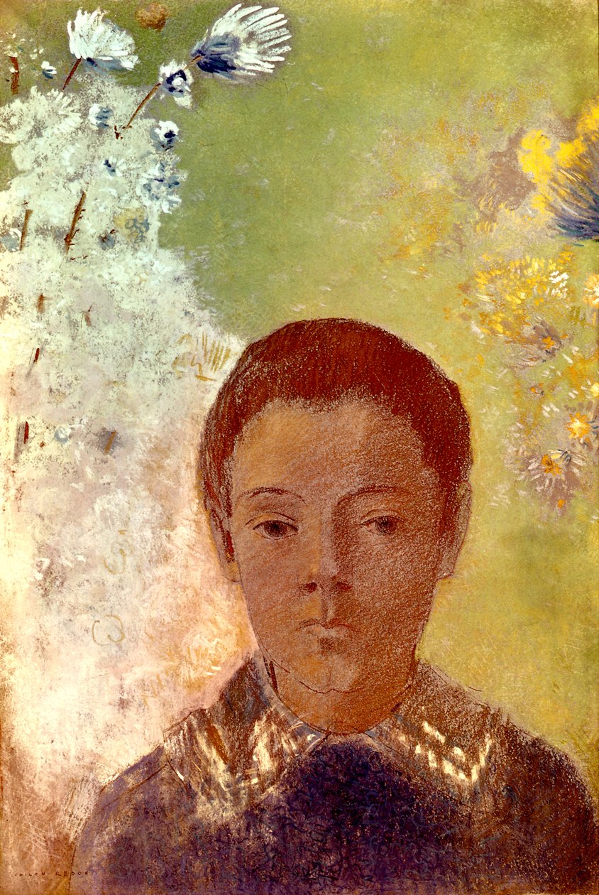 アリ・ルドンの肖像、c1898 作： オディロン・ルドン