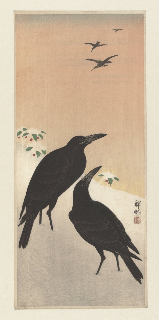 雪の中のカラス 作： 大原光子