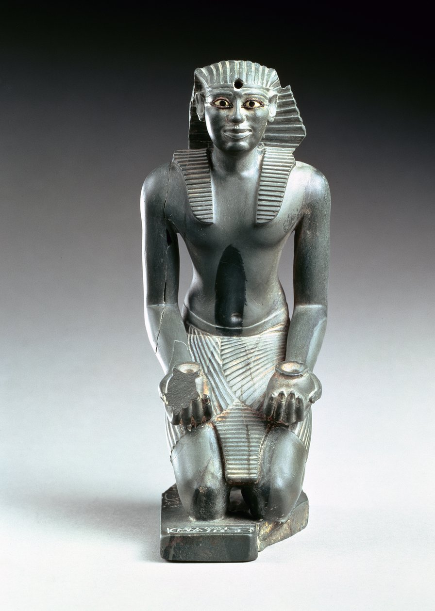 ペピのひざまずく図I（2289-2255 BC）（緑のスレート） 作： 古王国エジプト人