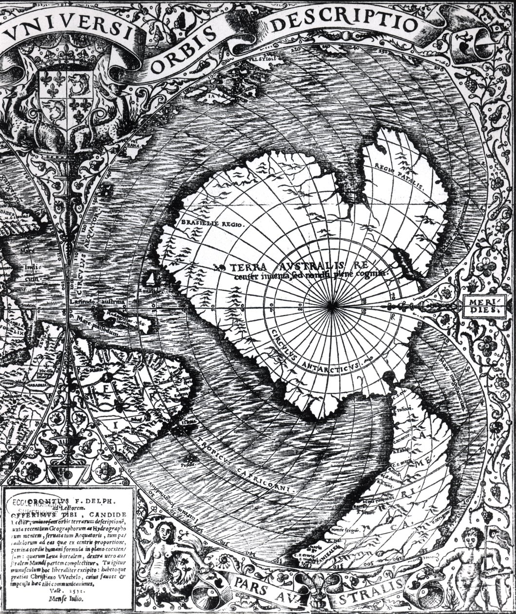 南極、「Mappamonde a Projection Cordiforme」からの詳細、1531 作： オロンスファイン