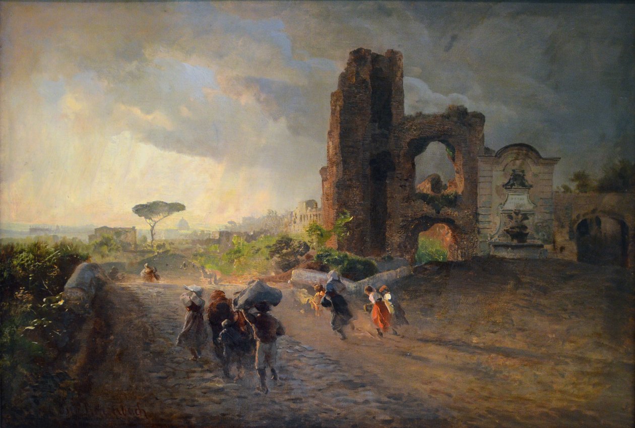 フランス語：Paysage romain ローマの風景 作： オズワルド・アッヘンバッハ