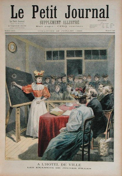 1895年7月28日、Le Petit Journalからのパリ市庁舎における少女の試験 作： オズワルド・トファニ