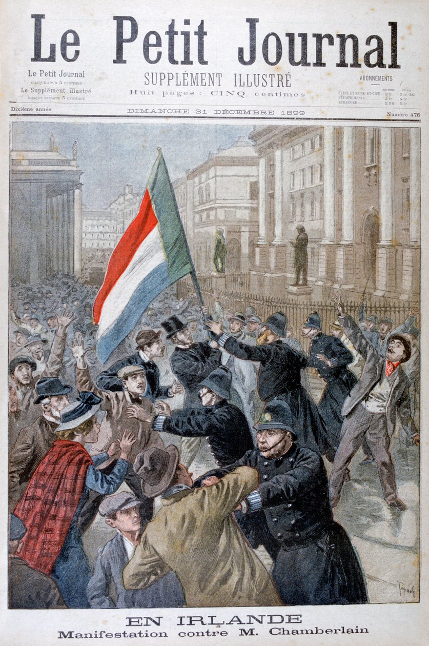 1899年、アイルランドのジョセフチェンバレンに対するデモ 作： オズワルド・トファニ