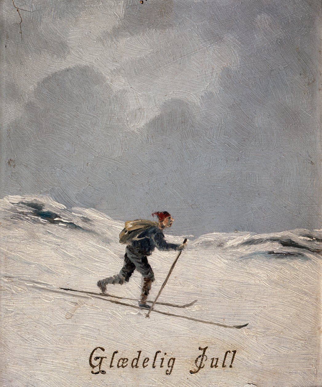 スキーヤー (メリー クリスマス)、1880 年頃 作： オットー・ヘニング