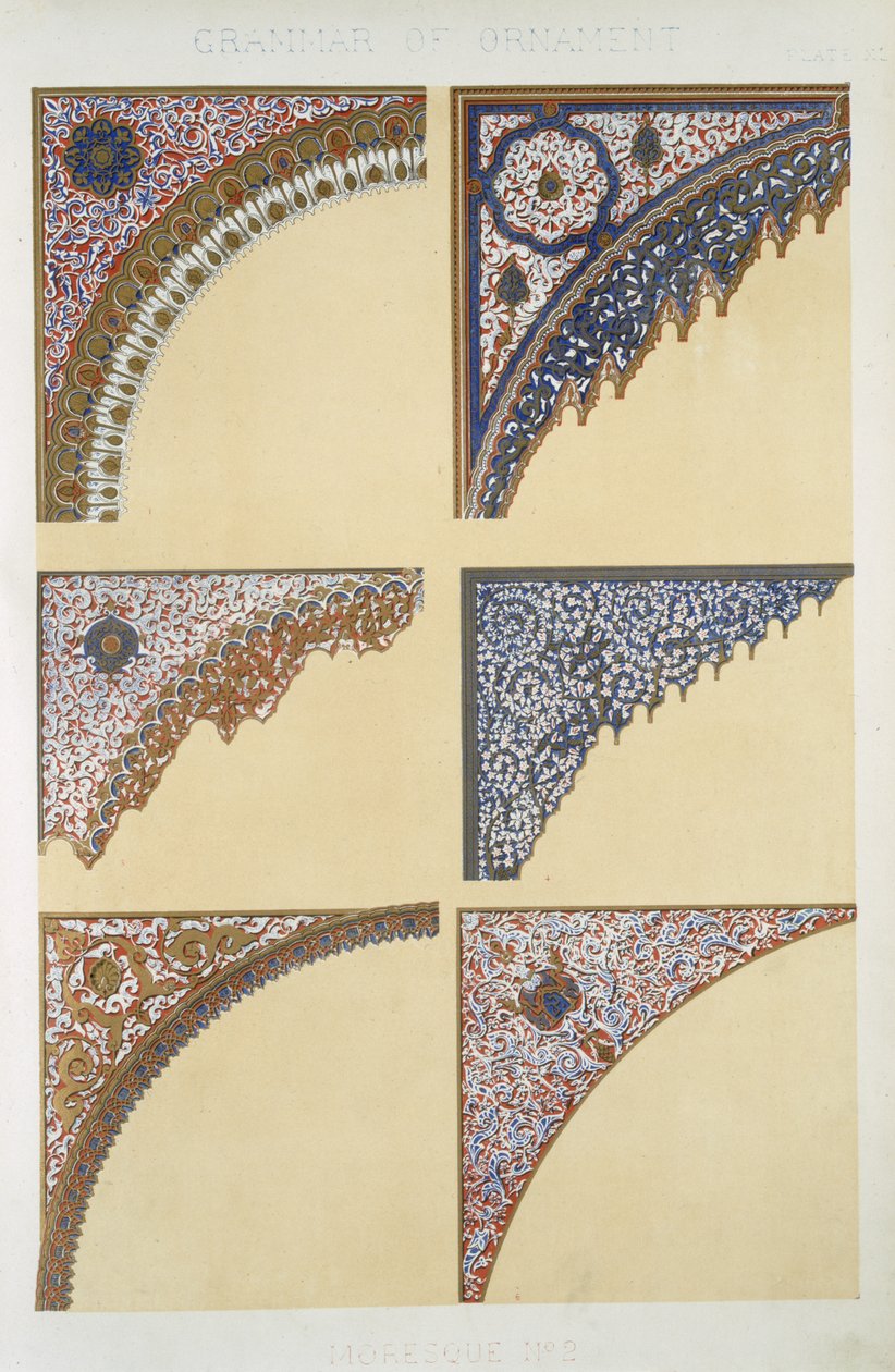 Moresque No 2、Plate XI、「The Ornament of Grammar」、Owen Jones（1809-68） 作： オーウェン・ジョーンズ