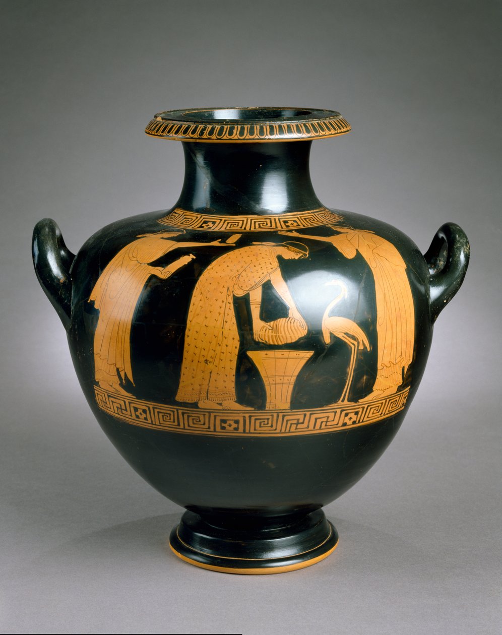 ギリシャのアッティカ赤像式ハイドリア、紀元前470-60年（セラミック） 作： エールオイノコエの画家エールオイノコエの画家