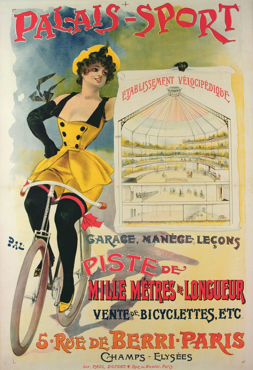 パリのパレスポーツの広告ポスター、1895年頃 作： パル