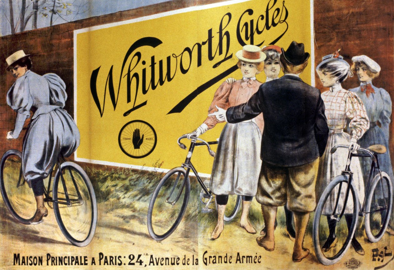 ウィットワースの自転車、1900年頃（イラスト） 作： パル（1855-1942）